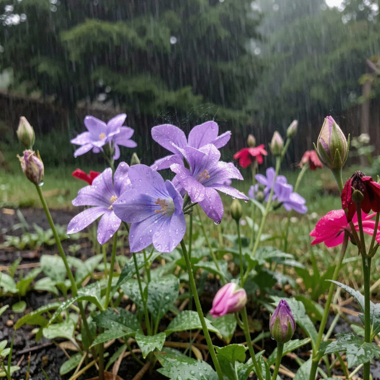 a scene of april showers in a rainstorm as a metaphor for healing and mobility, physical therapy erie pa